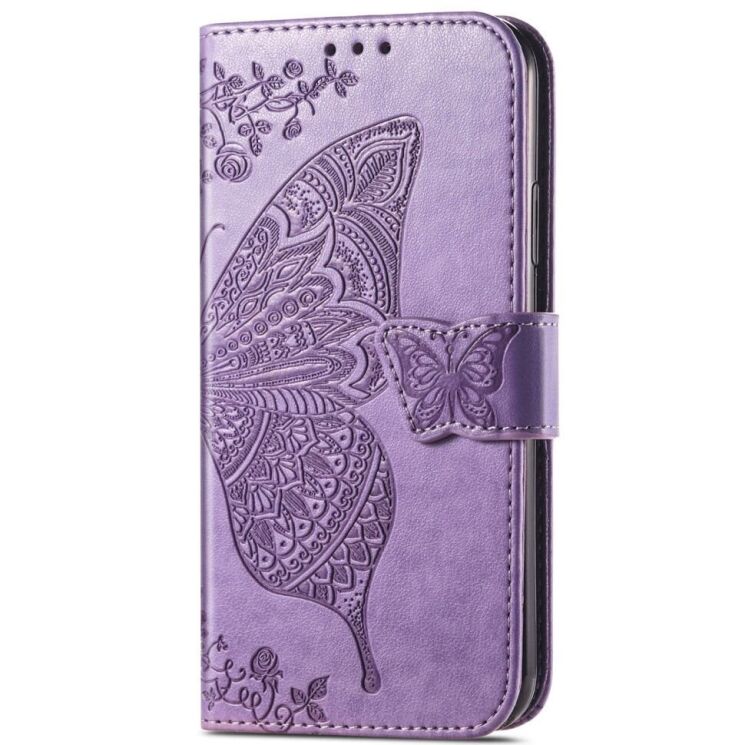 Чехол UniCase Butterfly Pattern для OPPO Reno 12 F/FS - Light Purple: фото 4 из 10