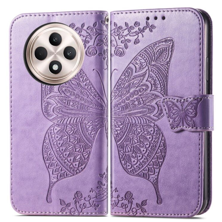 Чехол UniCase Butterfly Pattern для OPPO Reno 12 F/FS - Light Purple: фото 1 из 10