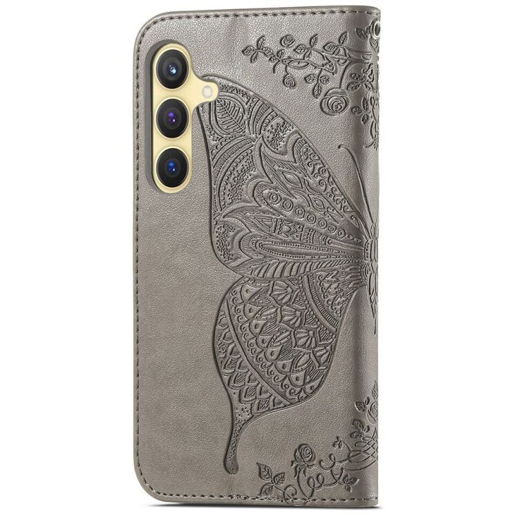 Чохол UniCase Butterfly Pattern для Samsung Galaxy S24 Plus - Grey: фото 4 з 5
