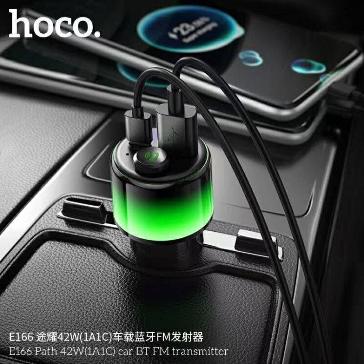 FM модулятор Hoco E166 Path PD42W + QC3.0 (USB to Type-C) - Black (923319B) FM модулятор Hoco E166 Path PD42W + QC3.0 (USB to Type-C) - Black: фото 7 из 8