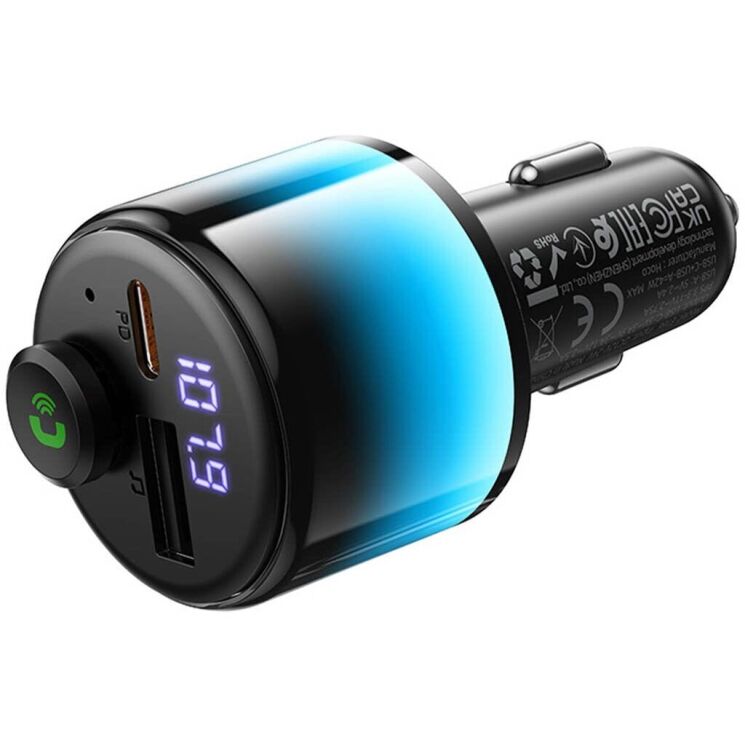 FM модулятор Hoco E166 Path PD42W + QC3.0 (USB to Type-C) - Black (923319B) FM модулятор Hoco E166 Path PD42W + QC3.0 (USB to Type-C) - Black: фото 2 из 8