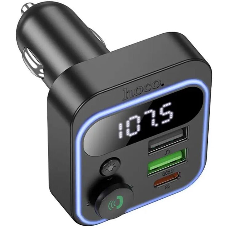 FM модулятор Hoco E85 Tiger PD20W + QC3.0 - Black: фото 3 из 8