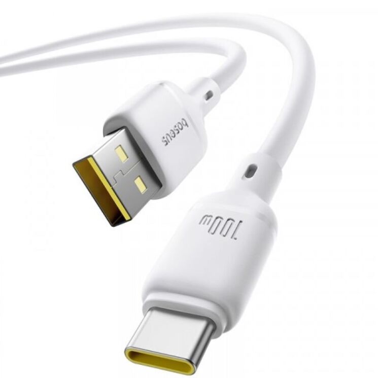Кабель Baseus Silky Series USB to Type-C (100W, 2m) P10377703213-01 - White: фото 3 з 18