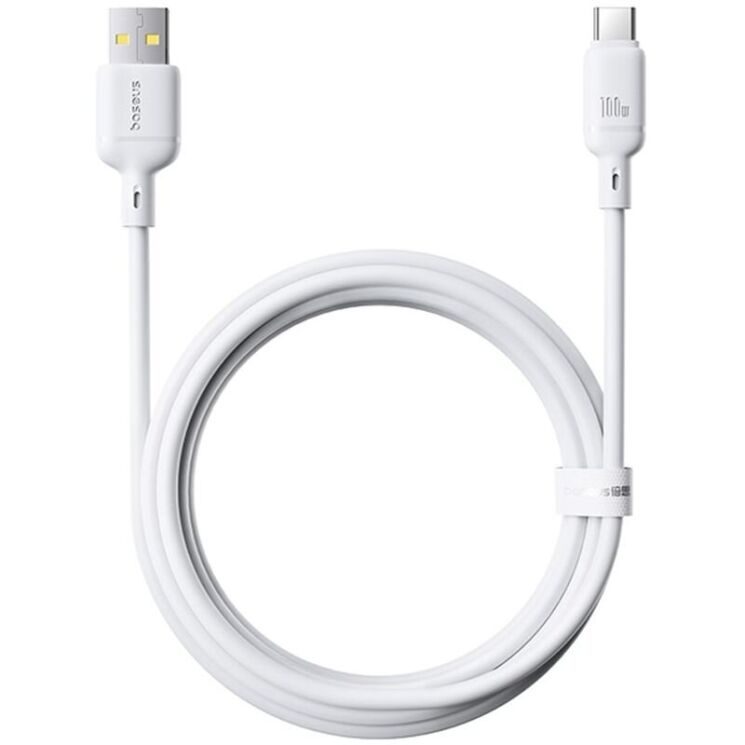Кабель Baseus Silky Series USB to Type-C (100W, 2m) P10377703213-01 - White: фото 2 з 18