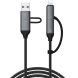 Кабель DEVIA EC504 Extreme Speed Series USB+Type-C to Type-C+Lightning 60W (3A, 1.5m) - Black (896500B). Фото 2 з 10
