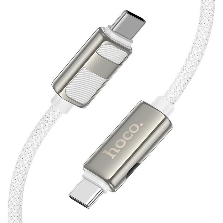 Кабель Hoco U137 Type-C to Type-C (60W, 3A, 1.2m) - White: фото 3 из 6