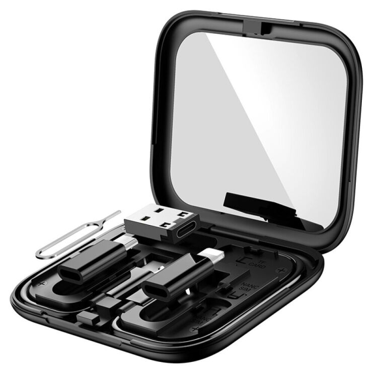 Кабель з комплектом адаптерів Hoco U114 Treasure - Black: фото 2 з 12