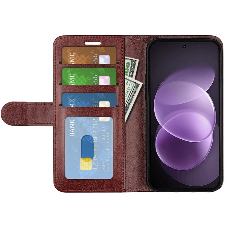 Класичний чохол-книжка Deexe Wallet Style для Xiaomi Redmi Note 17 Pro Plus - Brown (430603Z) Класичний чохол-книжка Deexe Wallet Style для Xiaomi Redmi Note 17 Pro Plus - Brown: фото 2 з 8