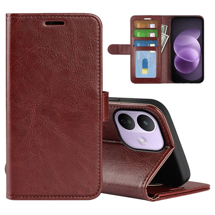 Класичний чохол-книжка Deexe Wallet Style для Xiaomi Redmi Note 17 Pro Plus - Brown (430603Z) Класичний чохол-книжка Deexe Wallet Style для Xiaomi Redmi Note 17 Pro Plus - Brown: фото 4 з 8
