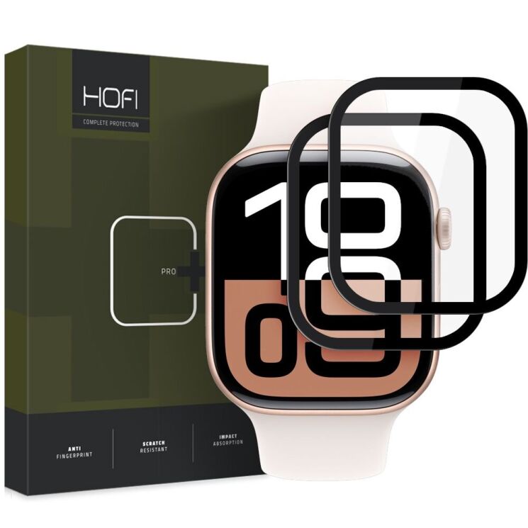Комплект защитных стекол (2шт) HOFI Hybrid Pro+ Set для Apple Watch 10 42 mm - Black: фото 1 из 4
