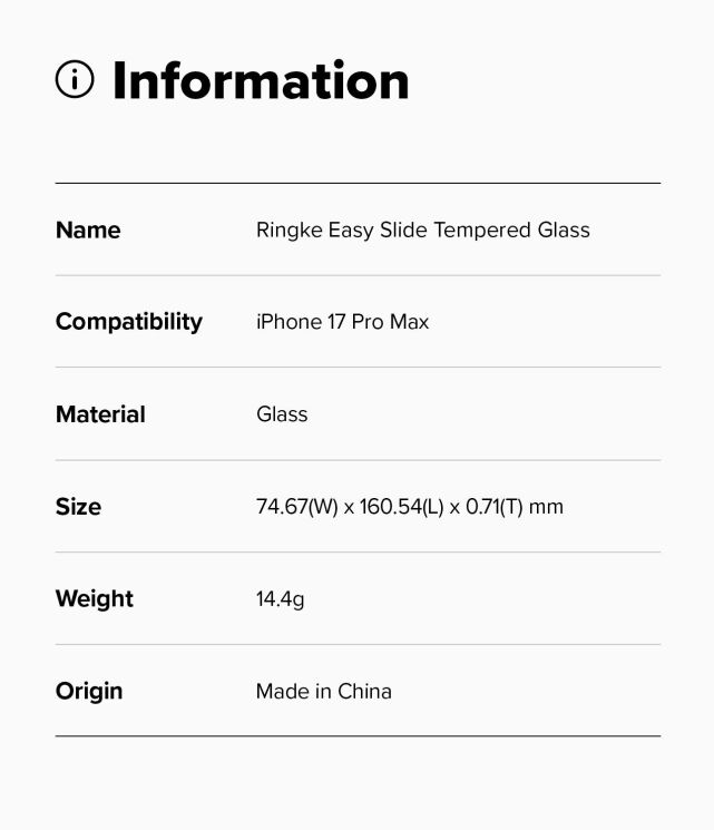 Комплект захисних стекол (2шт) Ringke Easy Slide Tempered Glass для iPhone 17 Pro Max (8800328810709): фото 18 з 18