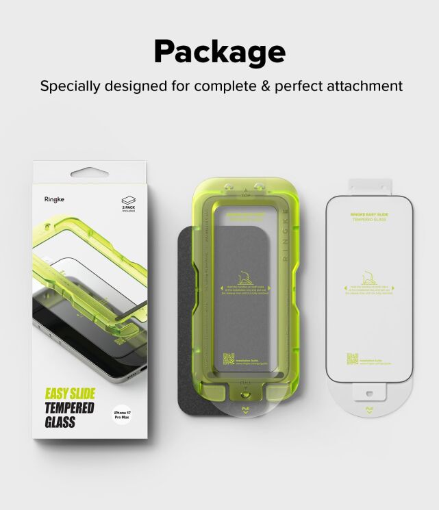 Комплект захисних стекол (2шт) Ringke Easy Slide Tempered Glass для iPhone 17 Pro Max (8800328810709): фото 17 з 18