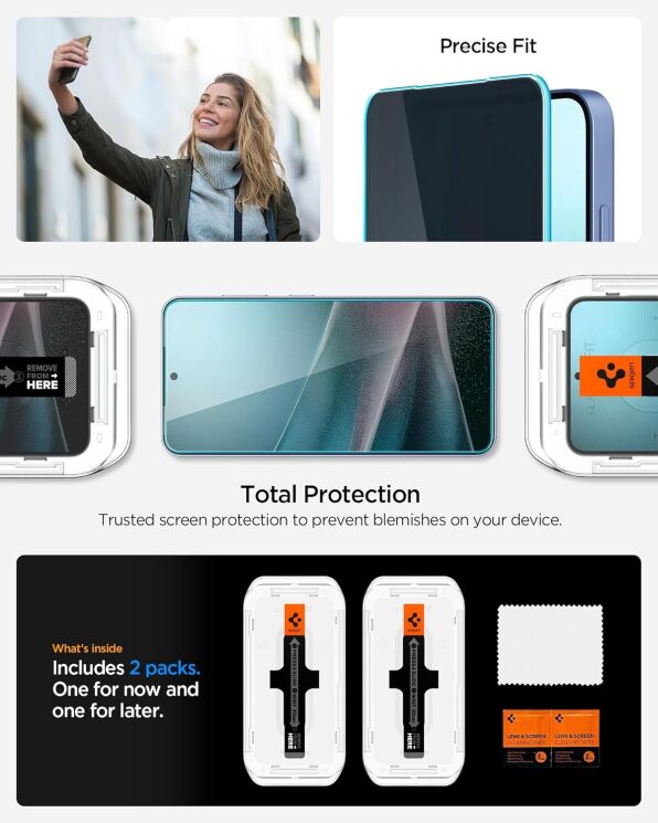 Комплект защитных стекол Spigen GLAS.tR EZ Fit Privacy для Samsung Galaxy S24 Plus (S926) / Galaxy S25 Plus (S936) AGL09307: фото 6 из 7