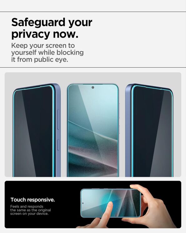 Комплект защитных стекол Spigen GLAS.tR EZ Fit Privacy для Samsung Galaxy S24 Plus (S926) / Galaxy S25 Plus (S936) AGL09307: фото 5 из 7