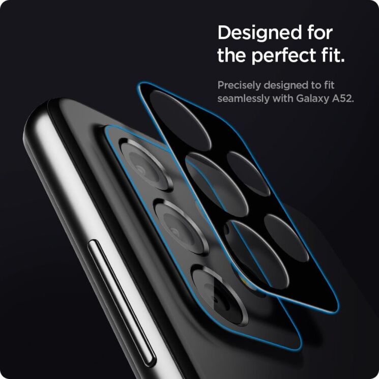 Комплект защитных стекол Spigen (SGP) Optik Lens Protector для Samsung Galaxy A52 (A525) / A52s (A528) - Black: фото 6 из 7