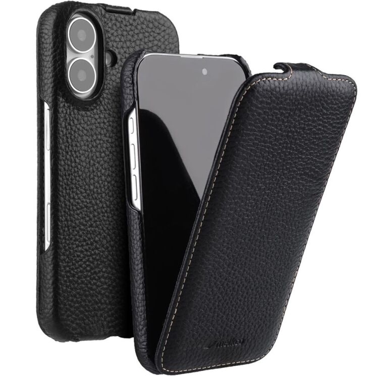 Кожаный чехол MELKCO Jacka Type для Apple iPhone 16 Plus - Black: фото 1 из 4