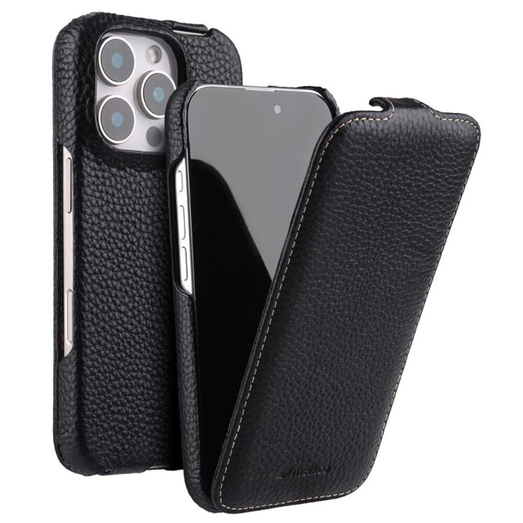 Кожаный чехол MELKCO Jacka Type для Apple iPhone 16 Pro - Black: фото 1 из 4