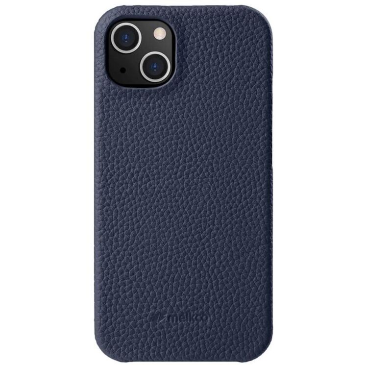 Кожаный чехол MELKCO Leather Case для Apple iPhone 15 Plus - Dark Blue: фото 1 из 3