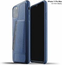 Кожаный чехол MUJJO Full Leather Wallet для Apple iPhone 11 Pro Max - Monaco Blue: фото 1 из 8