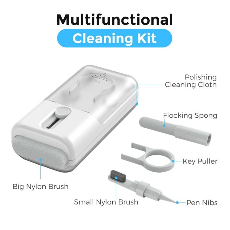 Набор для чистки оргтехники AHASTYLE WG93 6 in 1 Multifunctional Cleaning Kit - White: фото 3 из 7