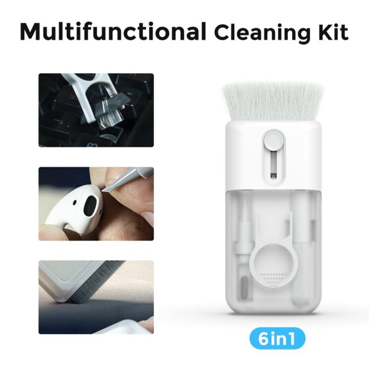 Набор для чистки оргтехники AHASTYLE WG93 6 in 1 Multifunctional Cleaning Kit - White: фото 4 из 7