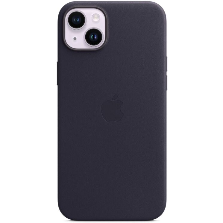 Оригинальный чехол Leather Case with MagSafe для Apple iPhone 14 Plus (MPPC3) - Ink: фото 2 из 5