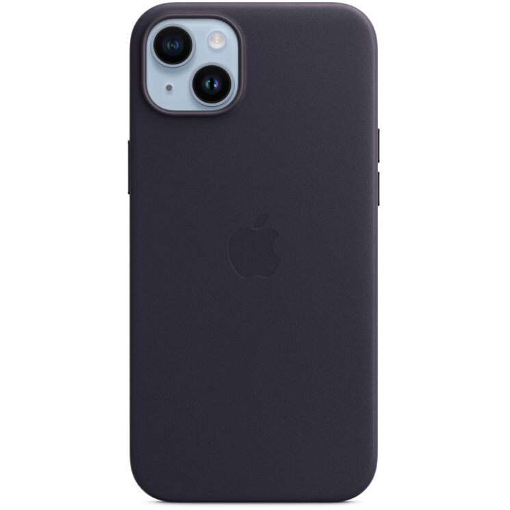 Оригинальный чехол Leather Case with MagSafe для Apple iPhone 14 Plus (MPPC3) - Ink: фото 1 из 5