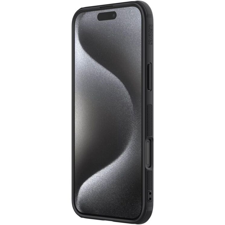 Пластиковый чехол NILLKIN Frosted Shield для Apple iPhone 16 Pro Max - Black: фото 5 из 18