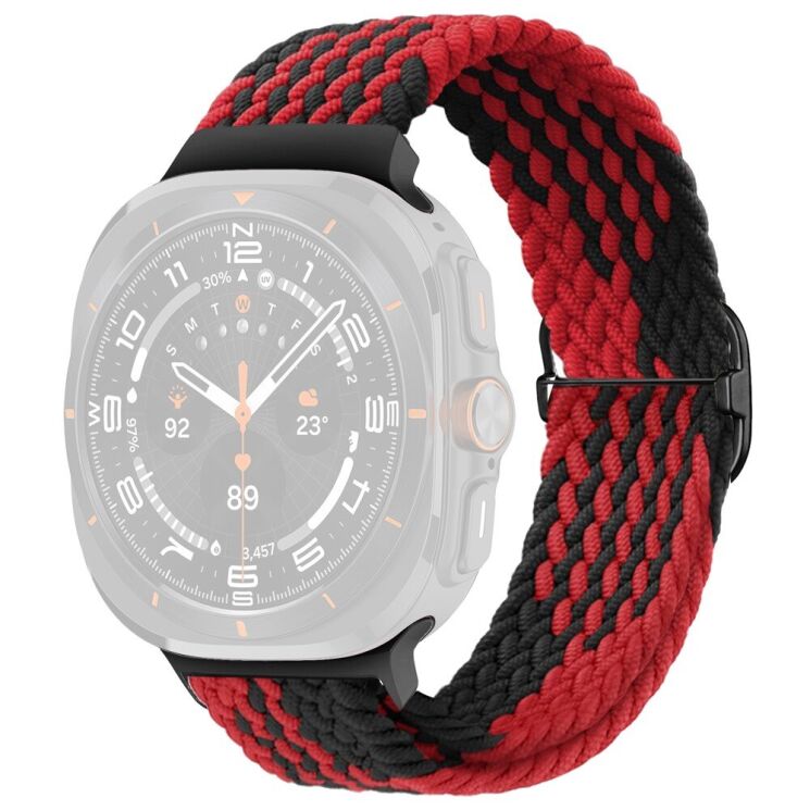 Ремінець Deexe Braided Strap для Samsung Galaxy Watch Ultra (47mm) - Red / Black: фото 1 з 7