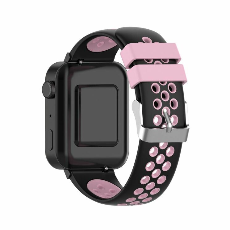 Ремешок Deexe Dual Color для Xiaomi Mi Watch (Chinese) - Black/Pink: фото 2 из 7