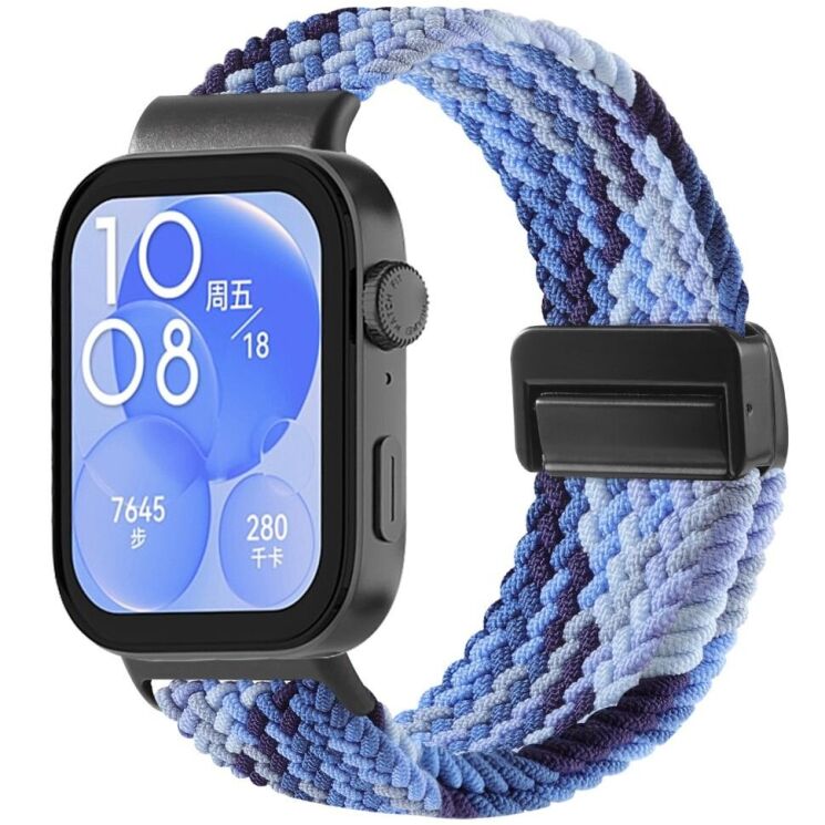 Ремешок Deexe Knitted Strap для Huawei Watch Fit 3 / Fit 4 / Fit 4 Pro - Navy Blue: фото 2 из 7
