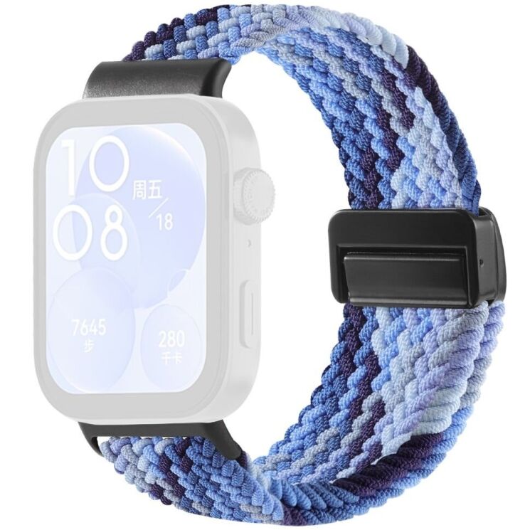 Ремешок Deexe Knitted Strap для Huawei Watch Fit 3 / Fit 4 / Fit 4 Pro - Navy Blue: фото 1 из 7