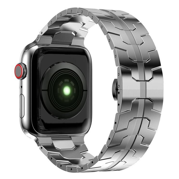 Ремешок Deexe Metal Strap для Apple Watch 46 / 45 / 44 / SE 44 / 42 (Series 1-3) / Ultra / Ultra 2 - Silver: фото 1 из 9