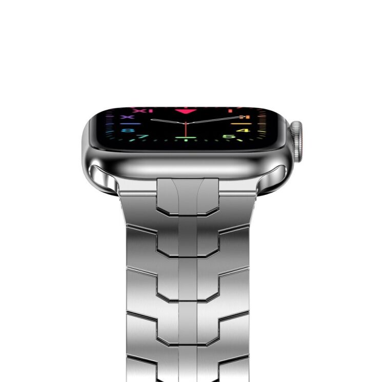 Ремешок Deexe Metal Strap для Apple Watch 46 / 45 / 44 / SE 44 / 42 (Series 1-3) / Ultra / Ultra 2 - Silver: фото 4 из 9