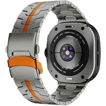 Ремінець Deexe Metal Strap для Samsung Galaxy Watch 8 (40/44mm) - Titanium / Orange: фото 1 з 6