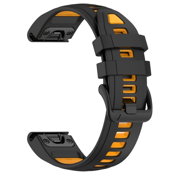 Ремінець Deexe Modern Strap для годинників Garmin з шириною кріплення QuickFit 20mm - Black / Orange: фото 3 з 7