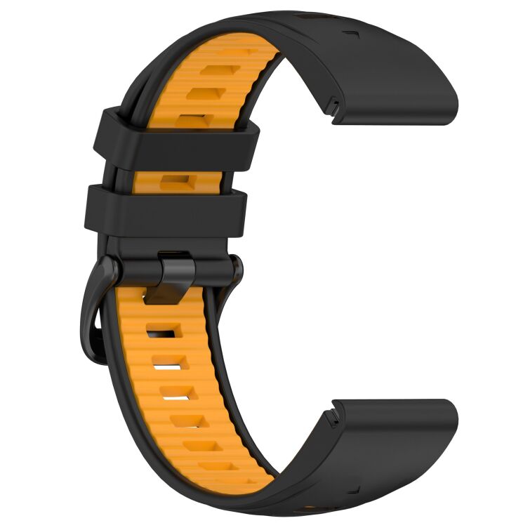 Ремінець Deexe Modern Strap для годинників Garmin з шириною кріплення QuickFit 20mm - Black / Orange: фото 2 з 7