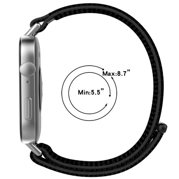 Ремешок Deexe Nylon Loop для Huawei Watch Fit 3 - Official Black: фото 7 из 7