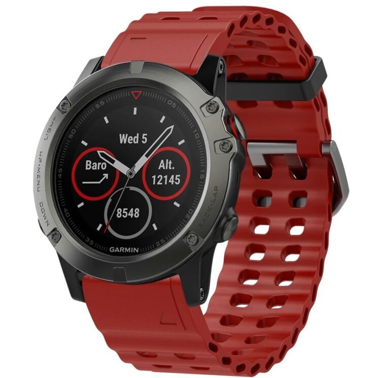 Ремінець Deexe Ocean Strap для годинників Garmin з кріпленням Quick Fit 22mm - Wine Red: фото 4 з 6