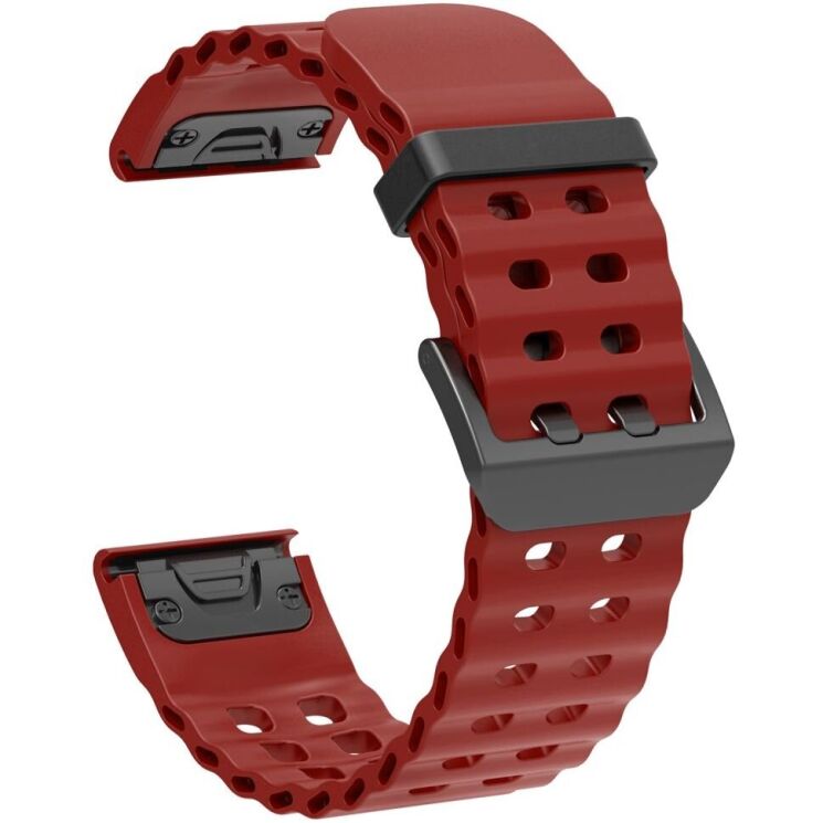Ремінець Deexe Ocean Strap для годинників Garmin з кріпленням Quick Fit 22mm - Wine Red: фото 1 з 6