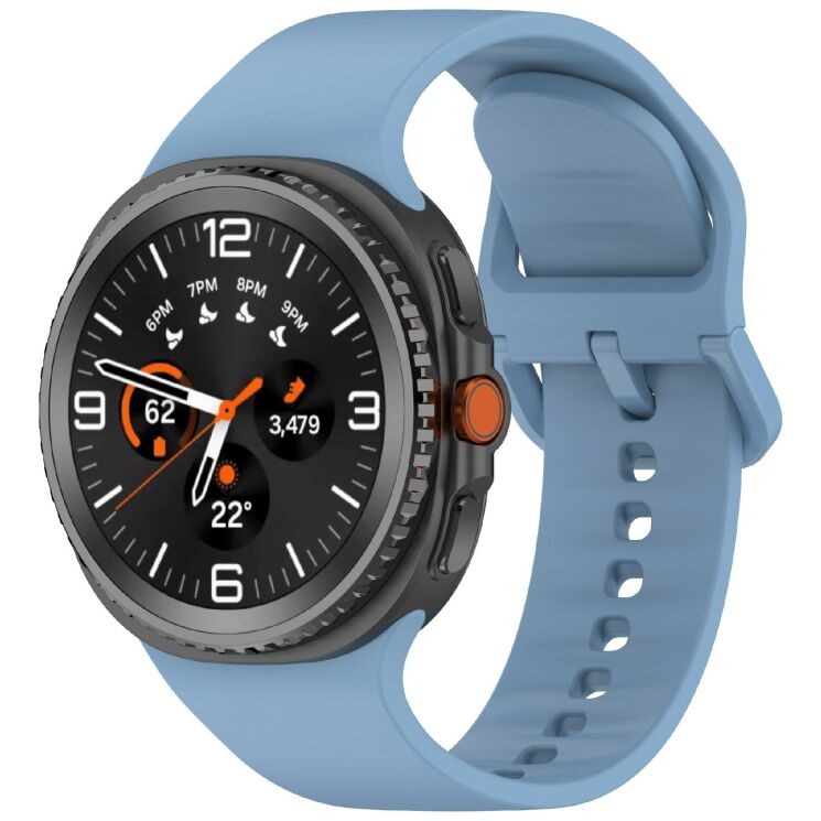 Ремінець Deexe Silicone Band для Samsung Galaxy Watch 8 (40/44mm) / 8 Classic - Grey / Blue: фото 2 з 7