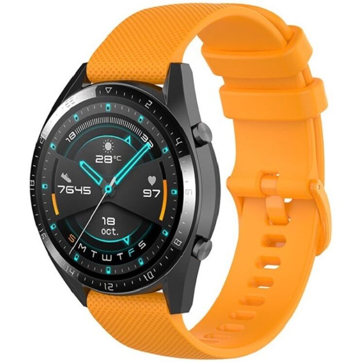 Ремешок Deexe Silicone Watchband для Huawei Watch GT 3 (46mm) - Yellow: фото 2 из 8