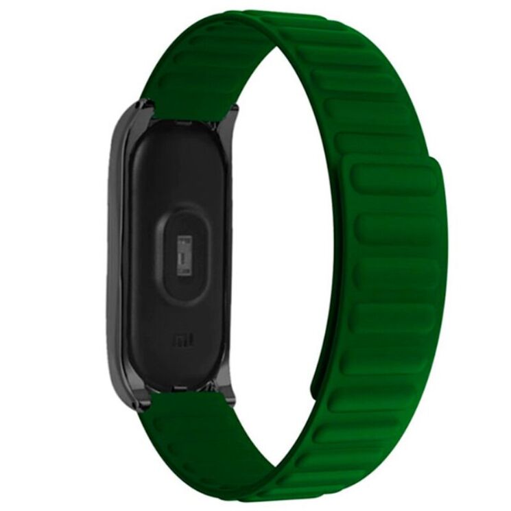 Ремешок Deexe Soft Chain для Xiaomi Mi Band 5 / Mi Band 6 / Mi Band 7 - Army Green: фото 3 из 4