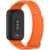 Ремешок Deexe Soft Touch для Xiaomi Mi Smart Band 9 Active / Redmi Band 3 - Black / Orange: фото 1 из 12