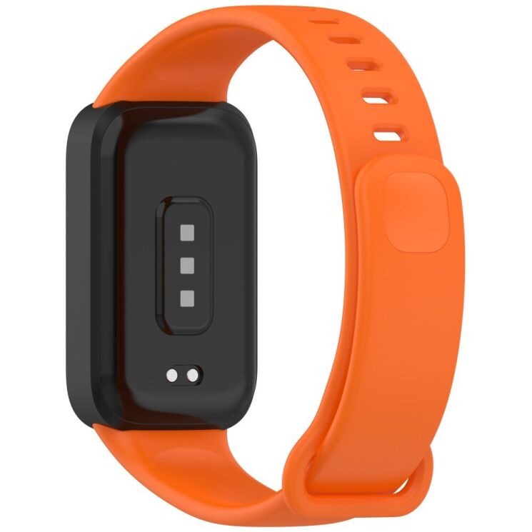 Ремешок Deexe Soft Touch для Xiaomi Mi Smart Band 9 Active / Redmi Band 3 - Black / Orange: фото 1 из 12