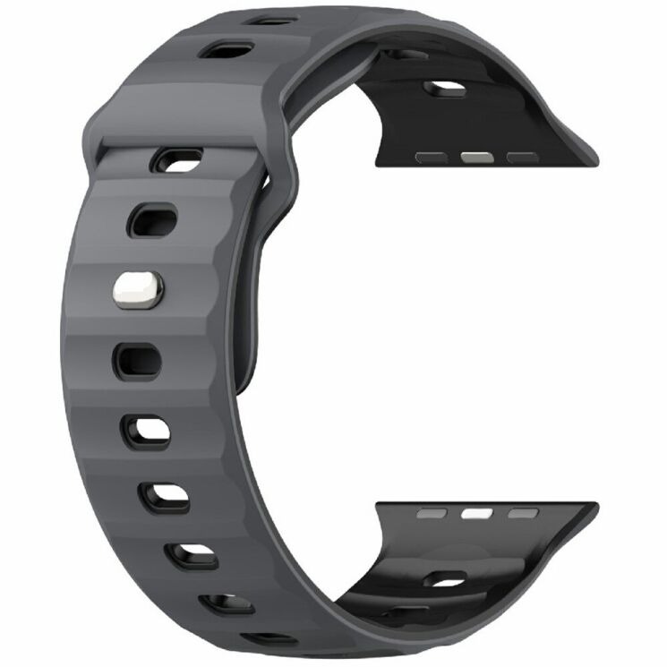 Ремешок Deexe Sport Design для Apple Watch 46 / 45 / 44 / SE 44 / 42 (Series 1-3) / Ultra / Ultra 2 - Grey: фото 4 из 9