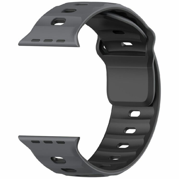Ремешок Deexe Sport Design для Apple Watch 46 / 45 / 44 / SE 44 / 42 (Series 1-3) / Ultra / Ultra 2 - Grey: фото 3 из 9