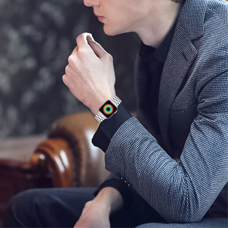 Ремінець Deexe Stainless Steel для Apple Watch 42 (Series 10) / 41 / 40 / SE 40 / 38 - Silver: фото 6 з 8