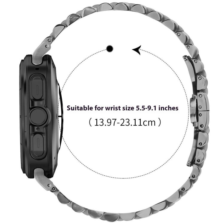 Ремешок Deexe Stainless Steel QuickFit для Samsung Galaxy Watch 8 (40/44mm) / 8 Classic (43/47mm) / Ultra 2 - Black: фото 7 из 7