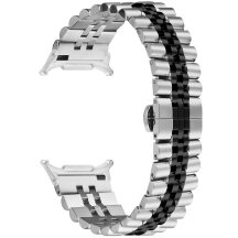 Ремешок Deexe Stainless Steel QuickFit для Samsung Galaxy Watch 8 (40/44mm) / 8 Classic / Ultra (2025) - Silver / Black: фото 1 из 7